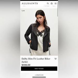 All Saints leather jacket size 4